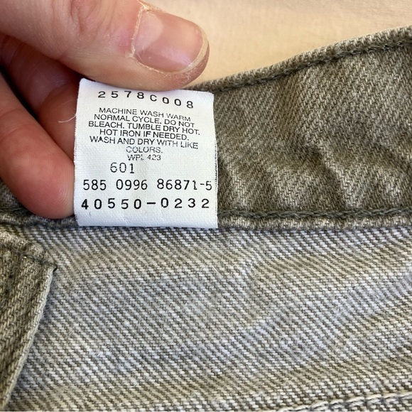 Vintage 90s Levi’s 550 Jeans Relaxed Fit Tapered Leg Faded Green Grey USA 36x32 - Picture 15 of 16